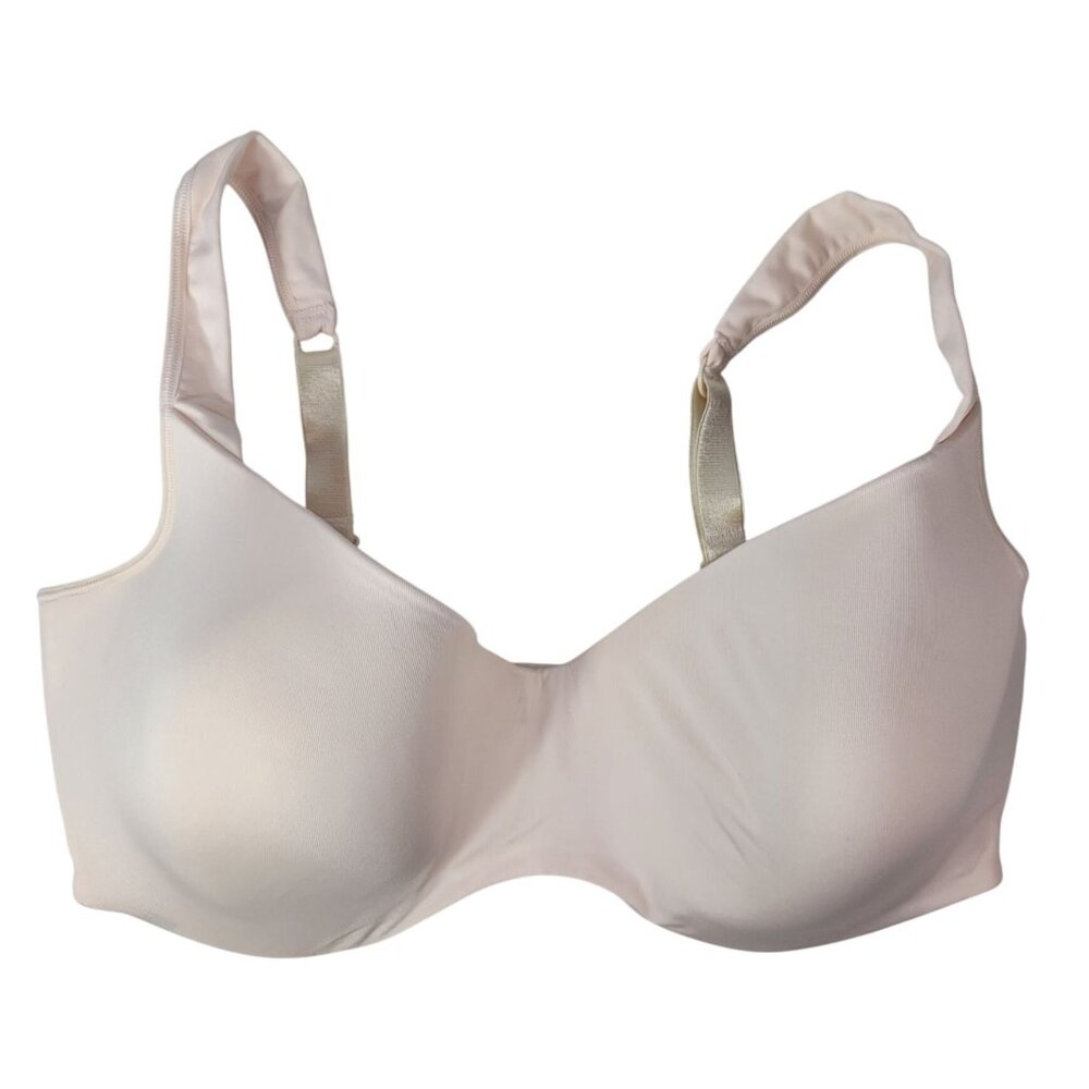 Bali Full Coverage Bra Tan Pink 42DD Seamless Adj Wide Strap Underwire 3710 READ